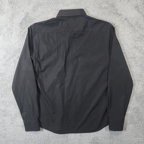 UNTUCKit Shirt Mens Medium Black Solid Button Down Slim Fit Cotton Long Sleeve - Picture 4 of 7